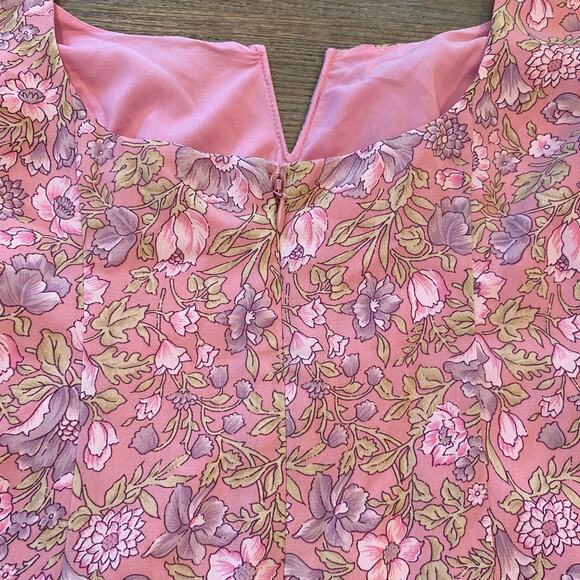 Likely Women's size 4 Pink Lyssa Floral Ruffle Long Sleeve Mini Dress Spring - Picture 7 of 10